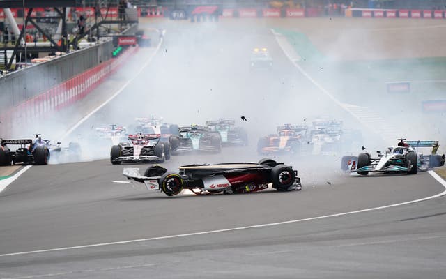 <p>Guanyu Zhou’s crash at the British Grand Prix</p>