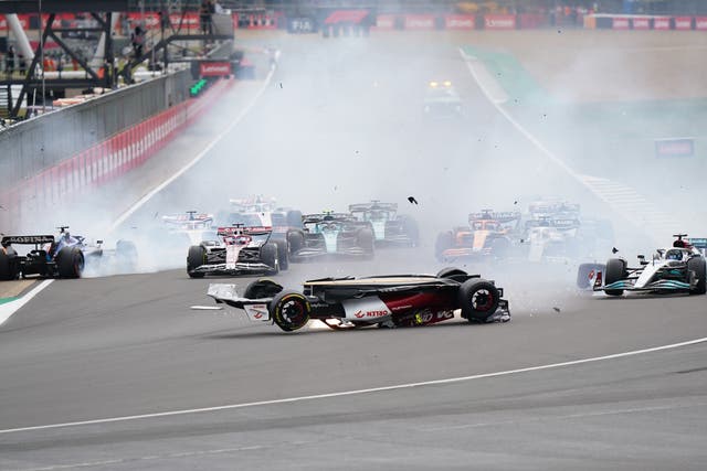 <p>Guanyu Zhou’s crash at the British Grand Prix</p>