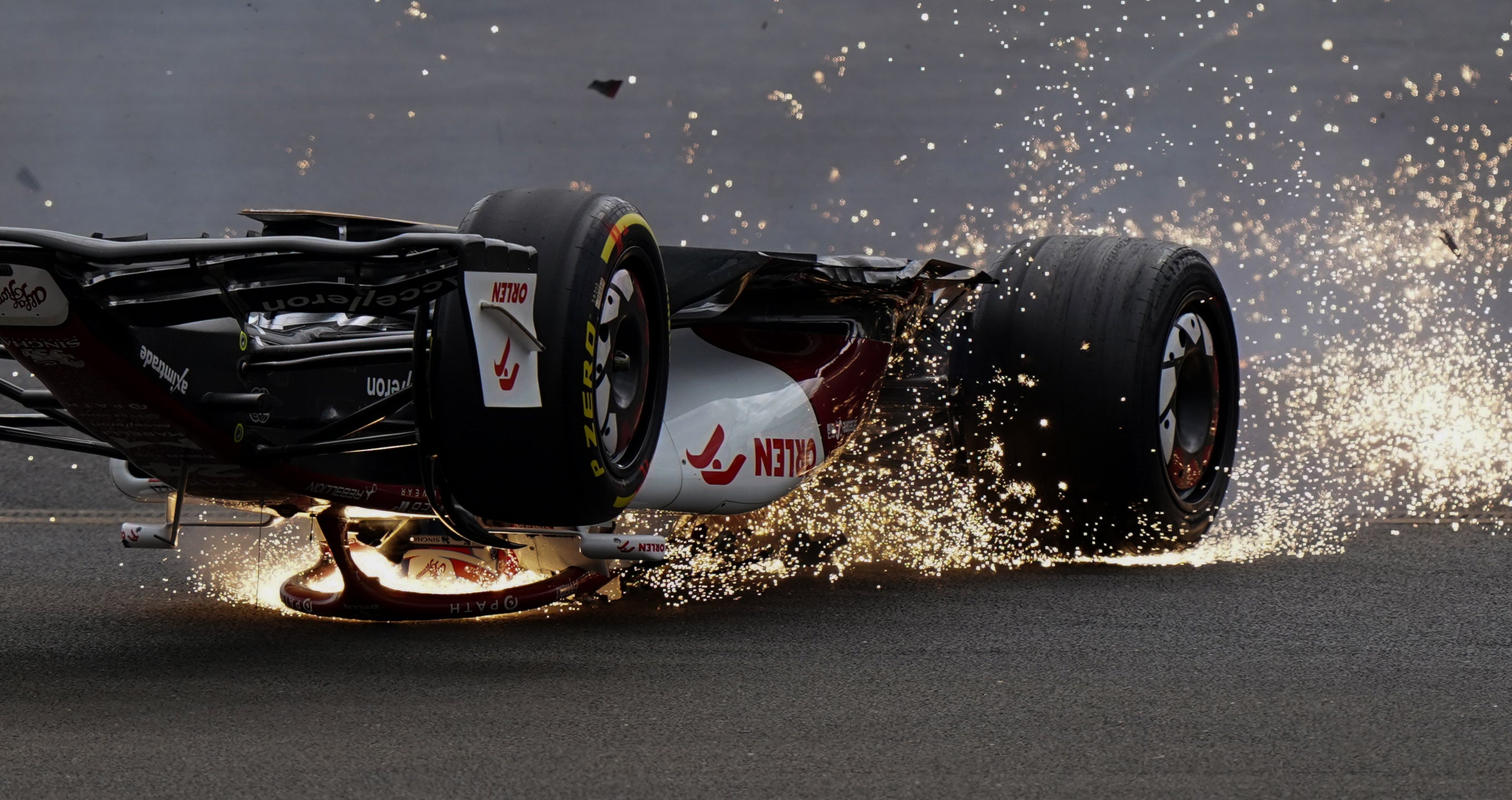 Zhou Guanyu’s terrifying crash sparked off a dramatic British Grand Prix (Tim Goode/PA)