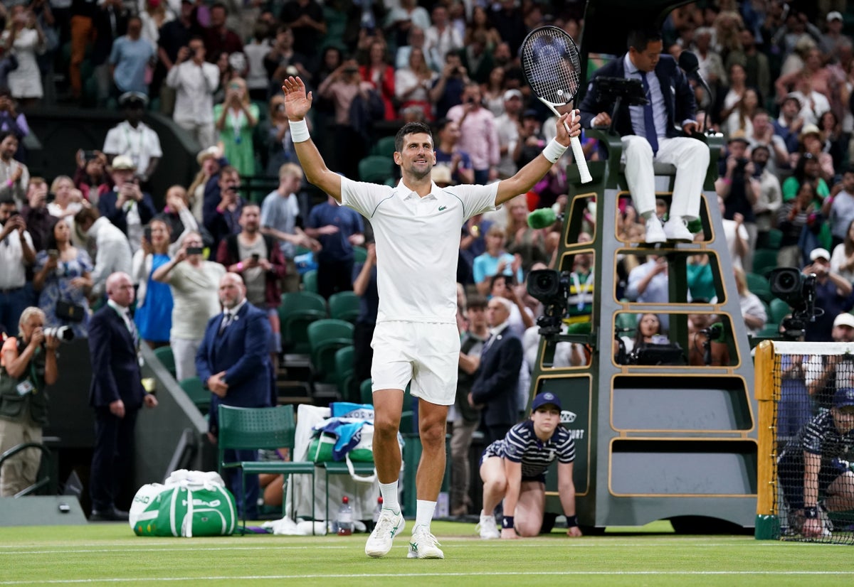 Novak Djokovic relieved to win before 11pm curfew after late start at Wimbledon