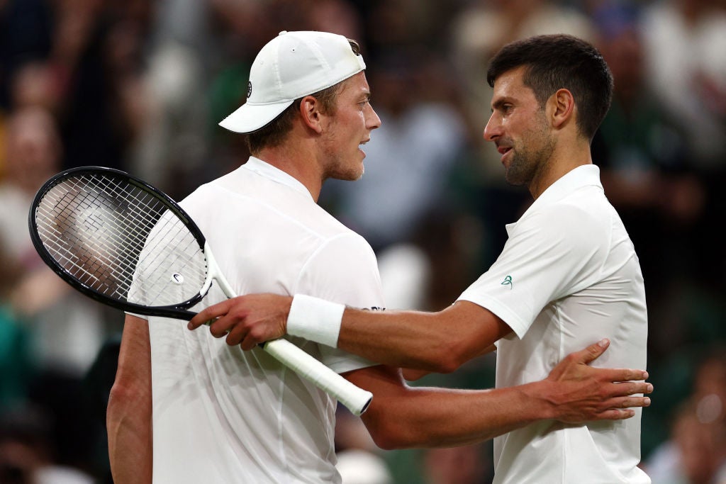 Wimbledon 2022 Novak Djokovic ends Tim van Rijthovens Wimbledon run to reach quarter-finals The Independent