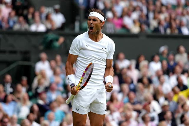 <p>Rafael Nadal continues his quest for a calendar grand slam on day eight at Wimbledon</p>