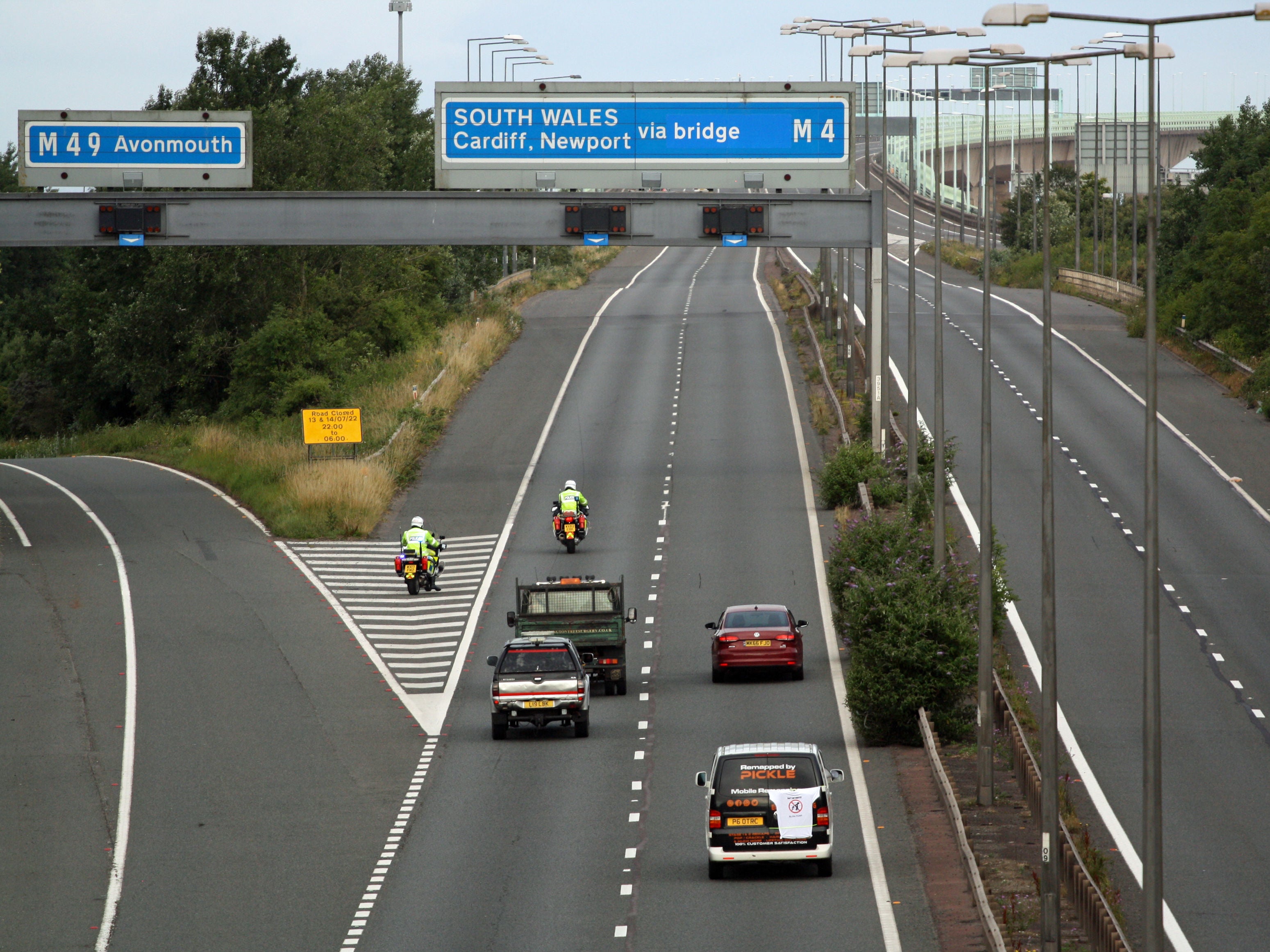 Drivers held a go-slow protest on the M4 during morning rush hour