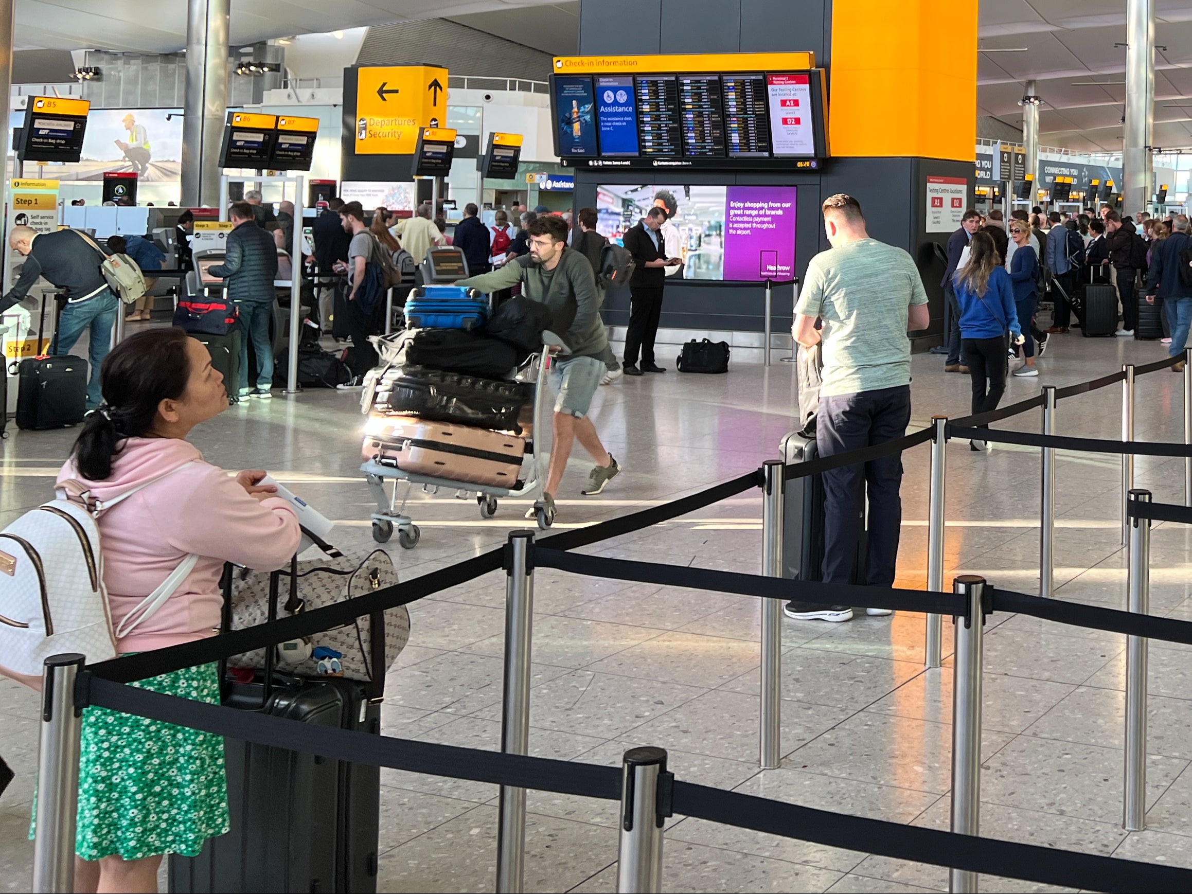 Departing soon? Passengers at London Heathrow Terminal 2