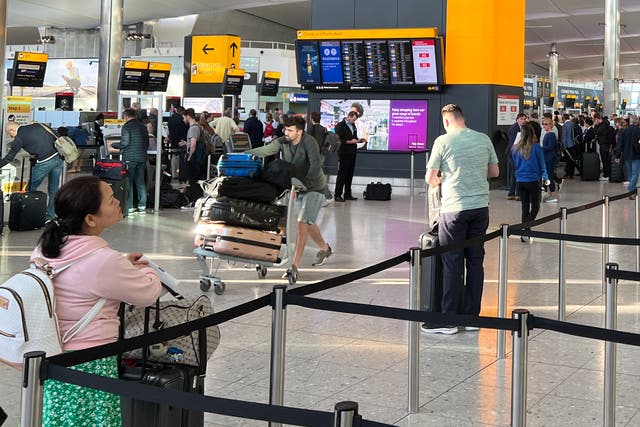 <p>Departing soon? Passengers at London Heathrow Terminal 2</p>