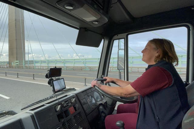 Sharon Downs, 41, a saddle-fitter from Pontypridd, was one of 12 people arrested after driving her horse box across the Prince of Wales Bridge, which runs between England and Wales, during a go-slow protest on the M4 (PA)