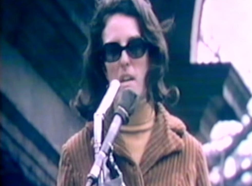 <p>Nancy Stearns speaks during a protest over New York’s abortion ban in the 1970s</p>