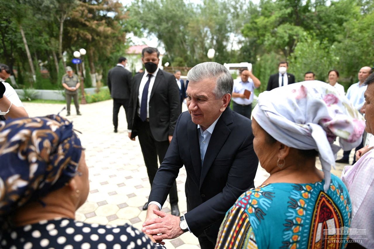 Uzbek President Shavkat Mirziyoyev met with local residents in Nukus
