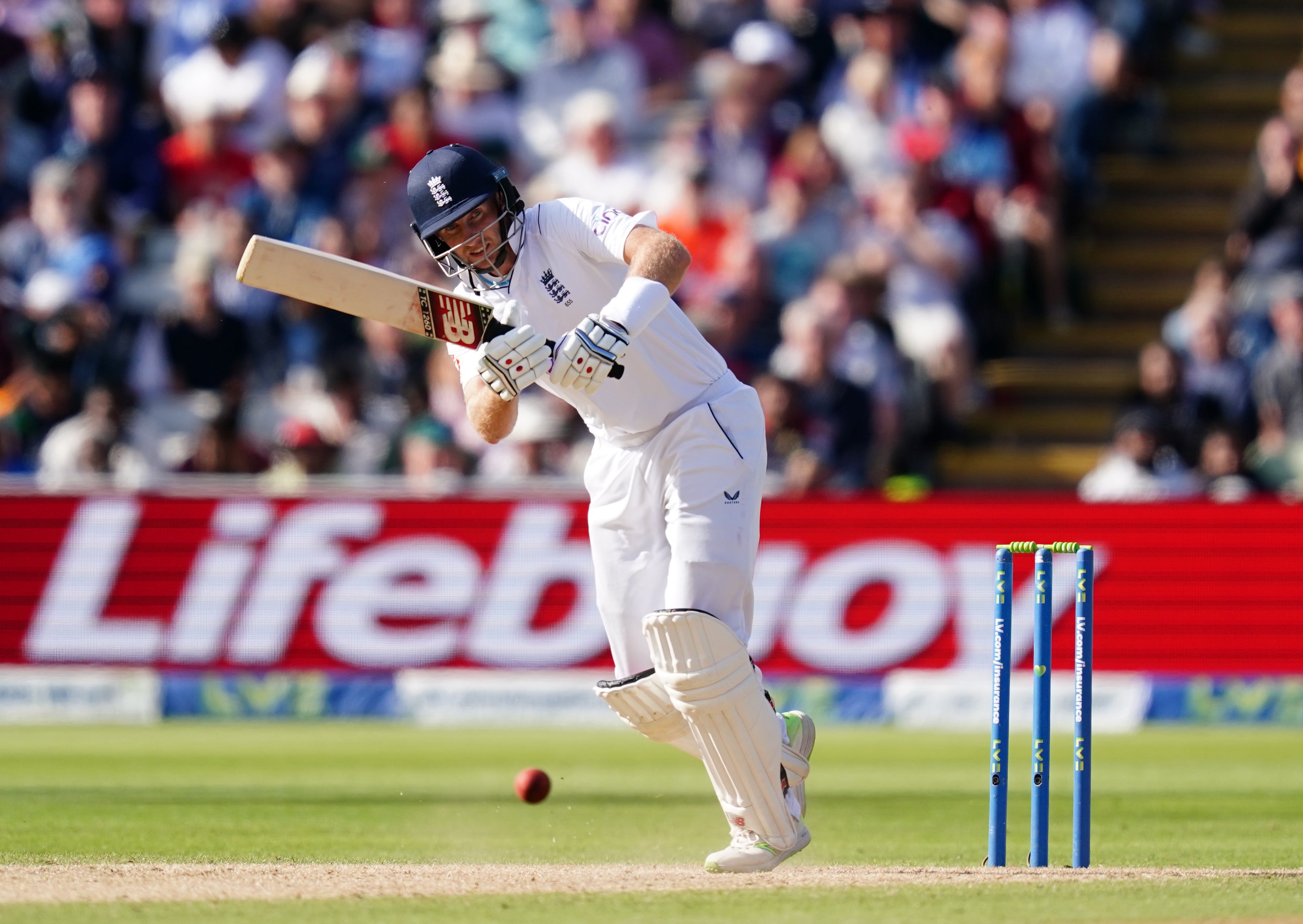 Joe Root hits out on day four of the fifth Test (David Davies/PA)