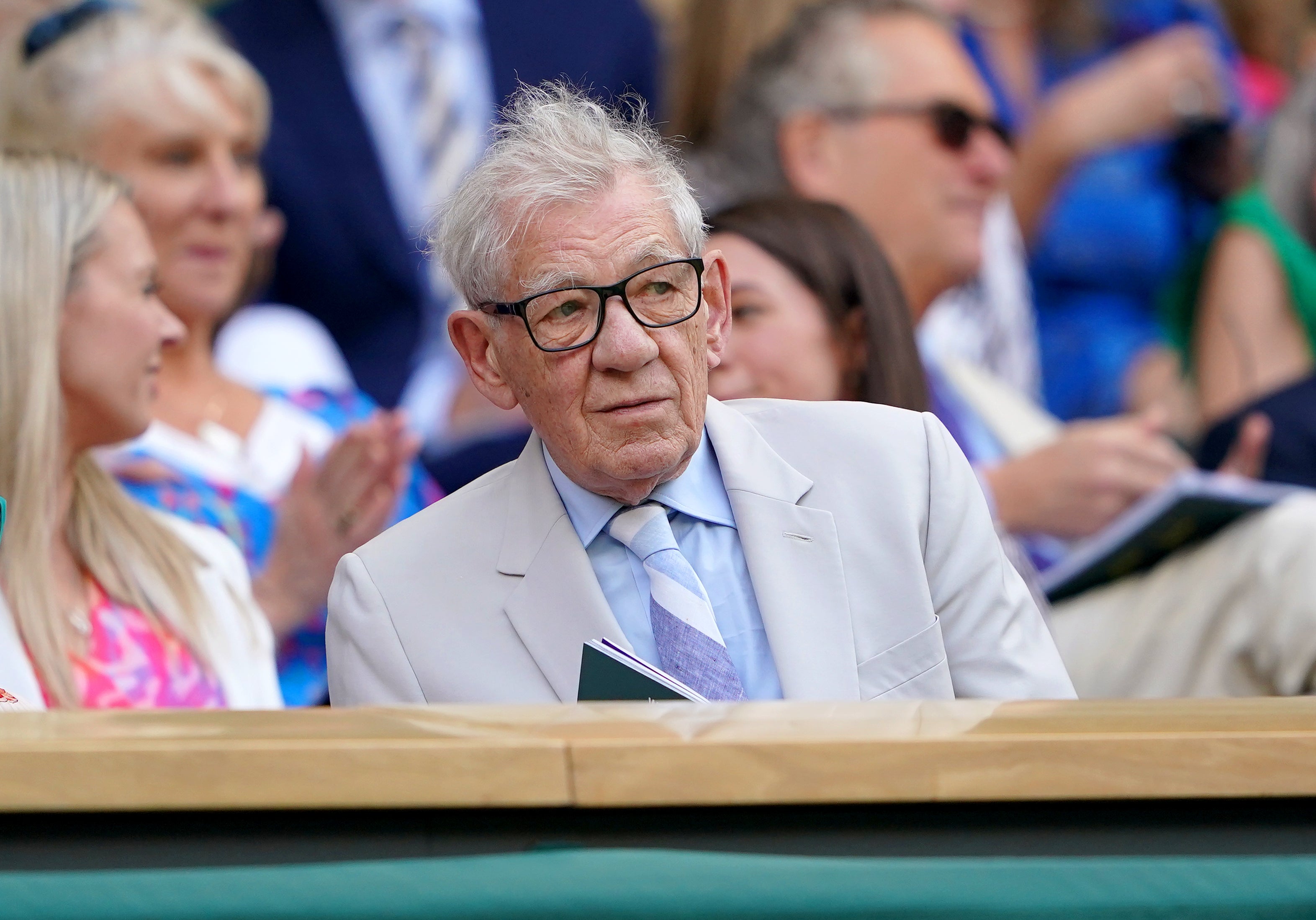 Sir Ian McKellen was among the well-known faces in the Centre Court crowd on day eight of the 2022 Wimbledon Championships (Zac Goodwin/PA)