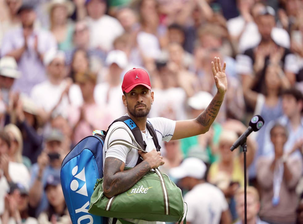 Nick Kyrgios acknowledges the crowd after his five-set win over Brandon Nakashima (Zac Goodwin/PA)