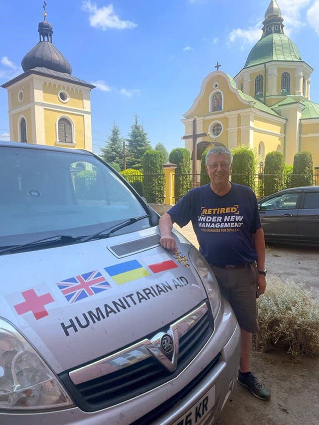 Kevin Roddam is delivering aid across Ukraine (PA)