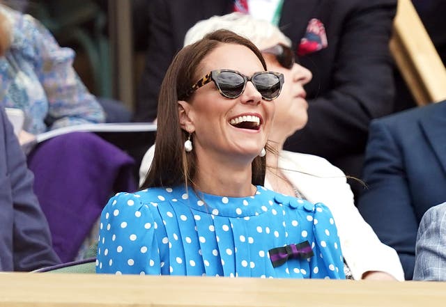 The Duchess of Cambridge in the royal box on day nine of the 2022 Wimbledon Championship (Aaron Chown/PA)