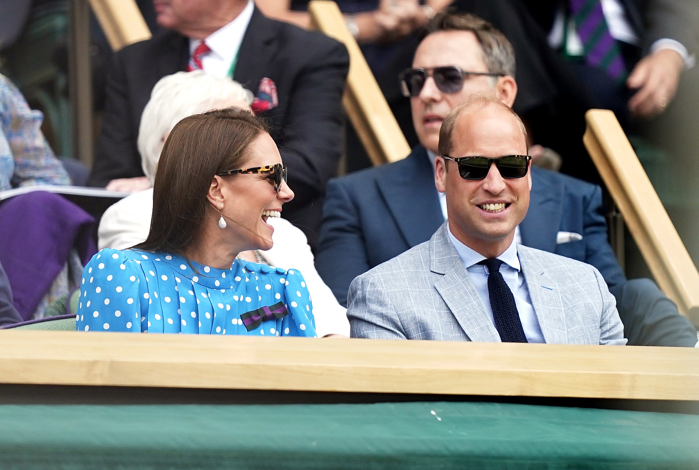 The Duchess and Duke of Cambridge in the royal box on day nine of the 2022 Wimbledon Championships at the All England Lawn Tennis and Croquet Club (Aaron Chown/PA)