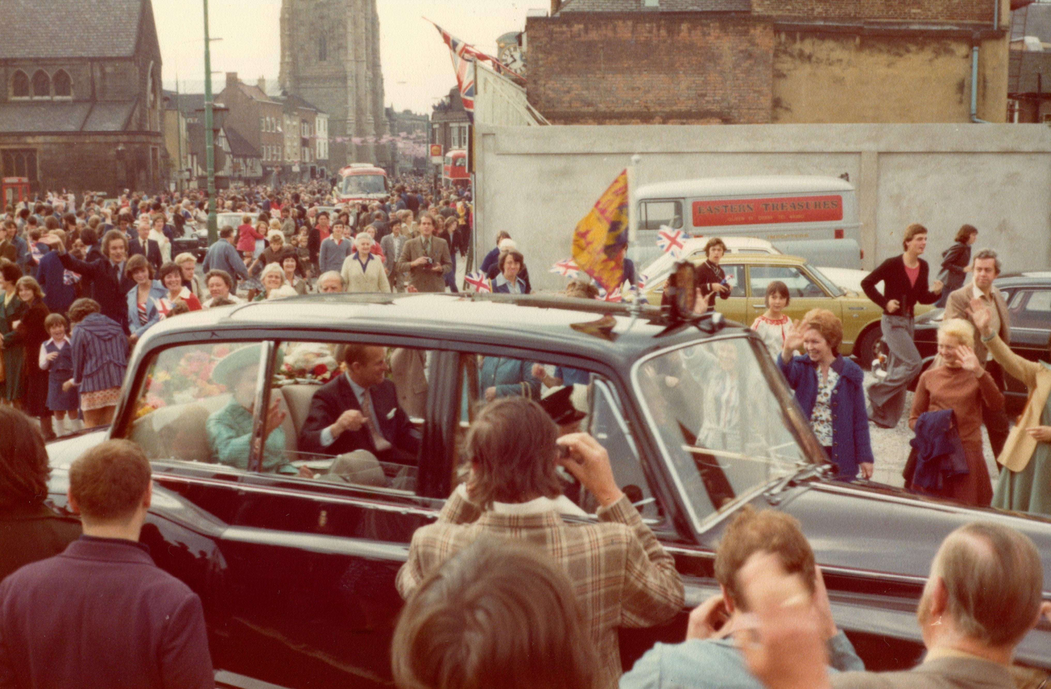 The Queen and Philip in Derby 1977 (Historic Royal Palaces/PA)