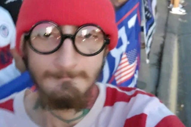 <p>Robert Crimo dressed as “Where’s Waldo” at a Trump rally in 2020</p>