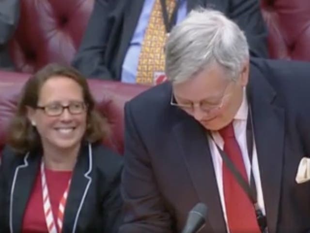 <p>Laughter in the House of Lords as Tory peer Lord True addresses peers on upholding standards in public life</p>