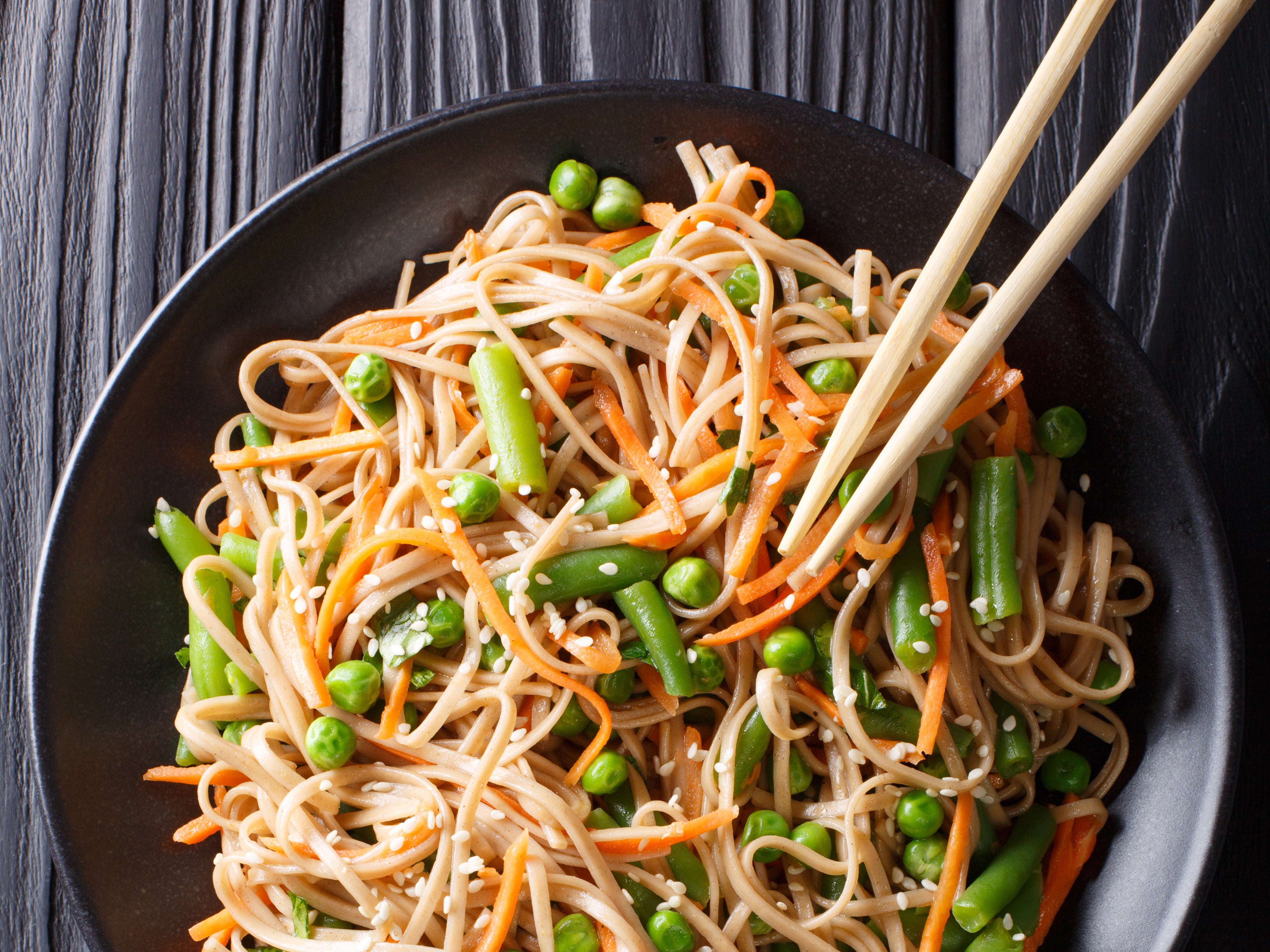 Soba, Japanese buckwheat noodles, are ideal for salads