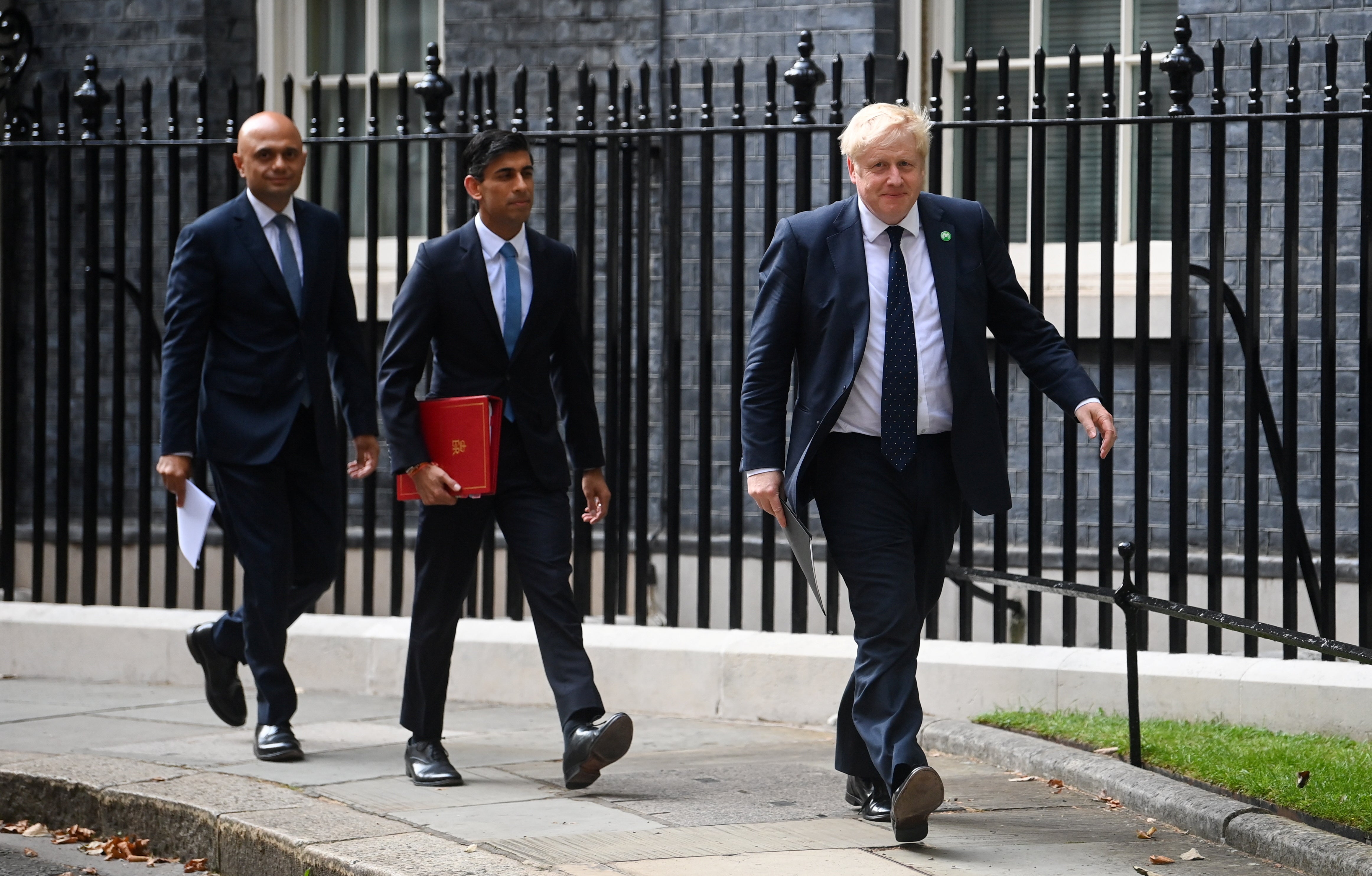 From left: Sajid Javid, Rishi Sunak and the prime minister, Boris Johnson (Toby Melville/PA)