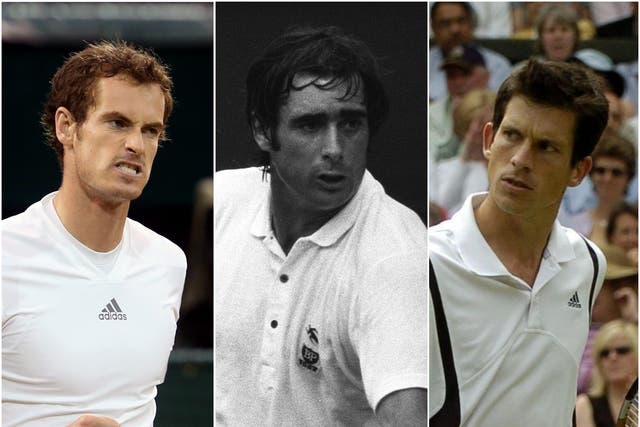 Andy Murray, Roger Taylor and Tim Henman (PA)