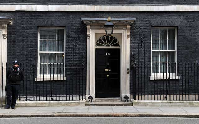 A police officer outside 10 Downing Street, London (Nick Ansell/PA)