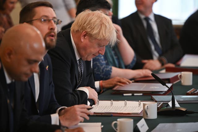 Prime Minister Boris Johnson holds a Cabinet meeting at 10 Downing Street (PA)