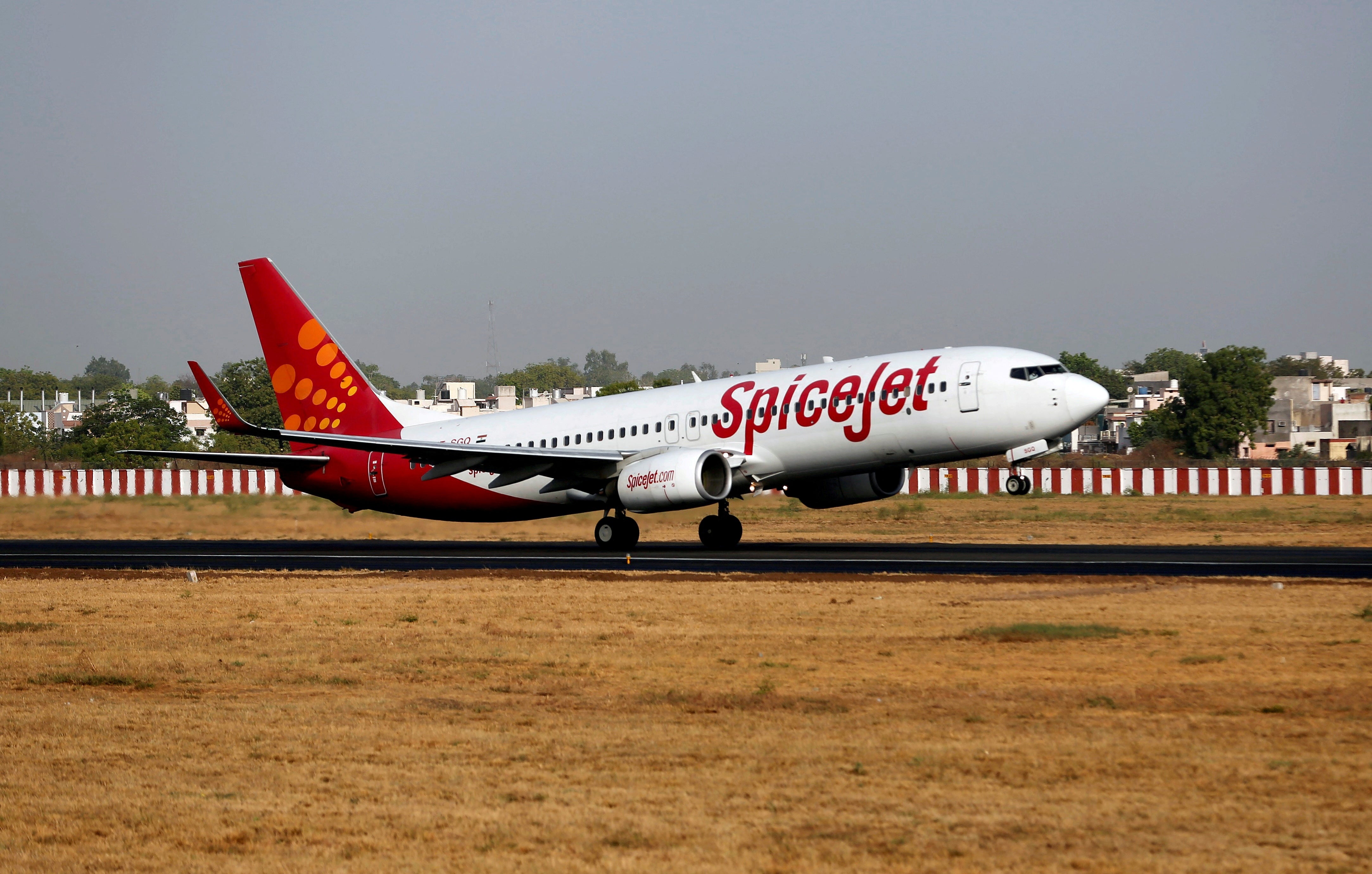 <p>File A SpiceJet passenger Boeing 737-800 aircraft takes off from Sardar Vallabhbhai Patel international airport in Ahmedabad, India</p>
