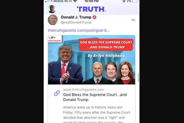 <p>Screenshot. Donald Trump went on a posting spree on Truth Social</p>