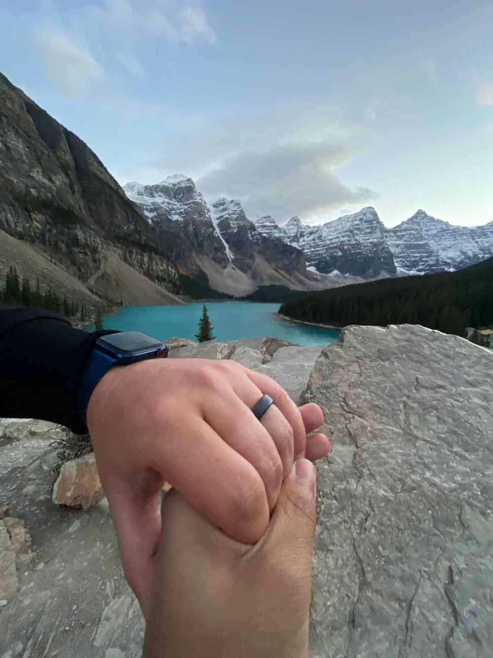 The couple got engaged at Moraine Lake in the Rocky Mountains. (Collect/PA Real Life)