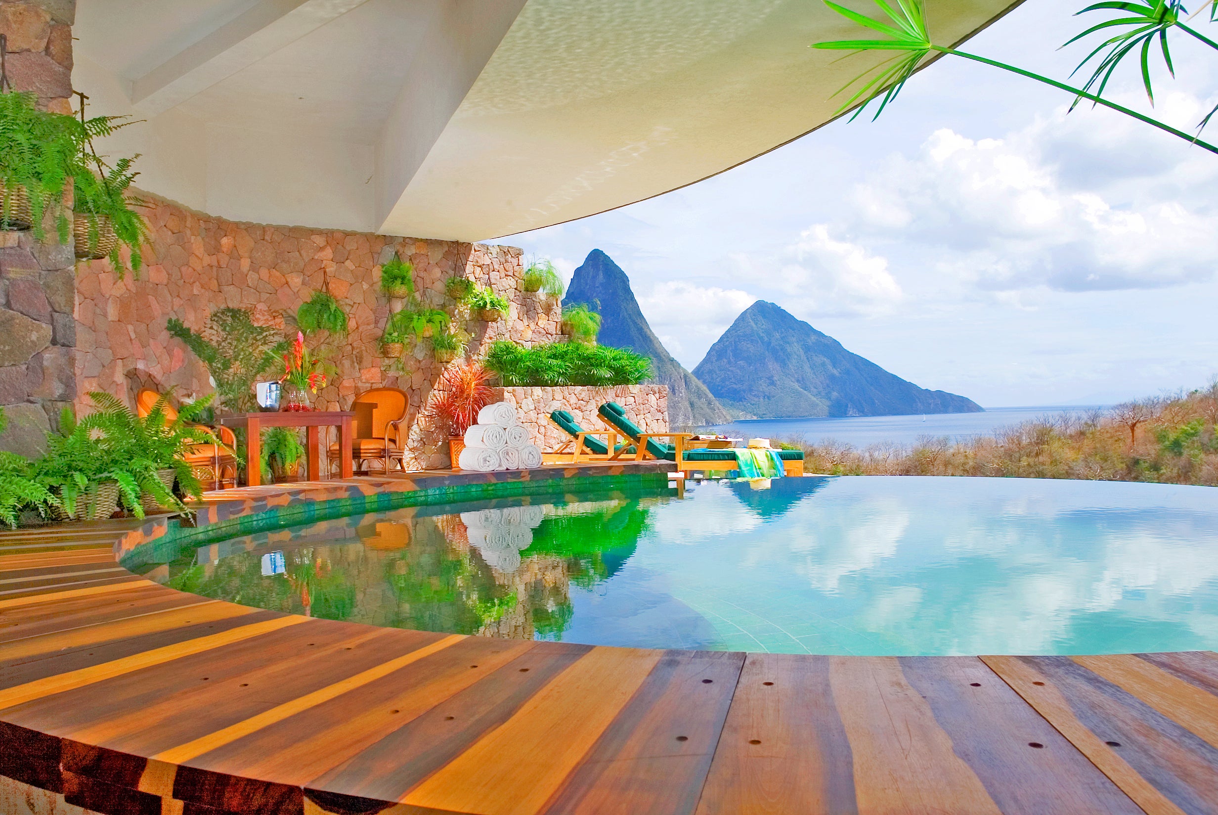 The infinity pool is just one of the many pools you can soak in here