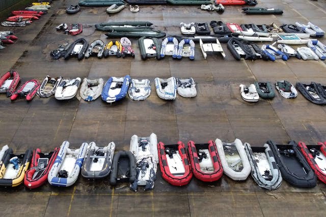 A view of a warehouse facility in Dover for boats used by people thought to be migrants (Gareth Fuller/PA)