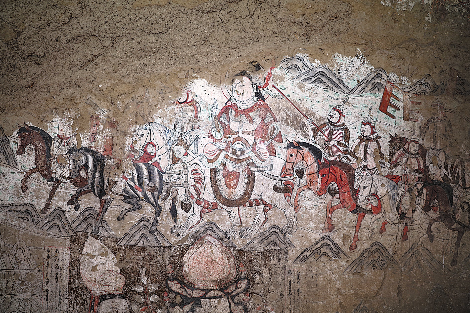 Part of a mural among the Beiting city ruins