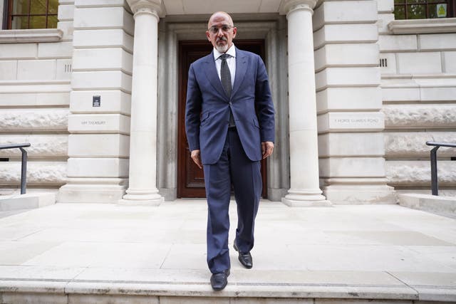 Chancellor Nadhim Zahawi outside the HM Treasury in Westminster (Stefan Rousseau/PA)