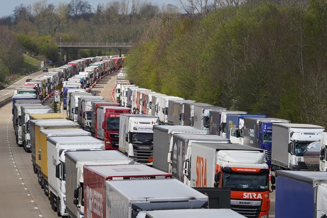 Traffic management measures to reduce post-Brexit traffic disruption in Kent will be reinstated on Sunday ahead of the summer getaway (Gareth Fuller/PA)