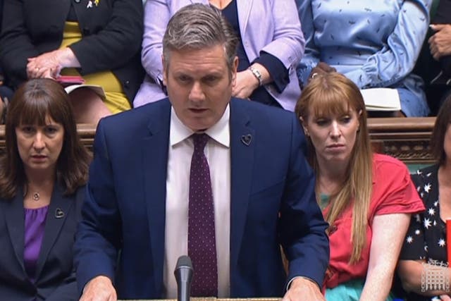 Labour leader Sir Keir Starmer speaks during Prime Minister’s Questions in the House of Commons, London (House of Commons/PA)