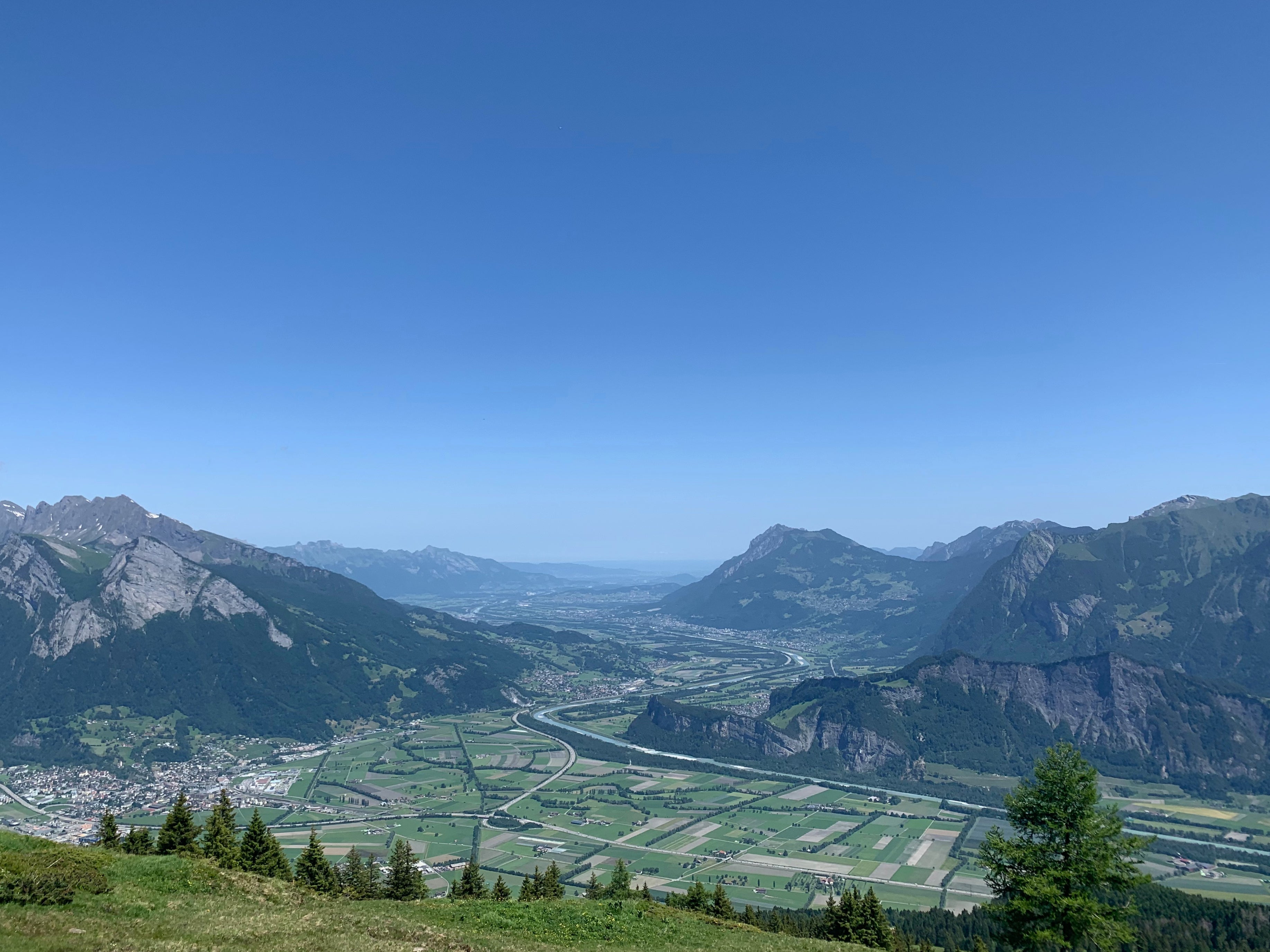 Panoramic views of the Mount Pizol valley