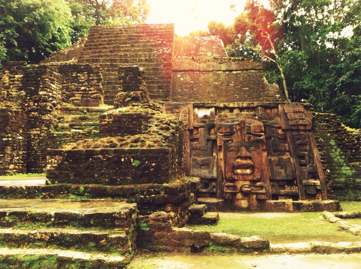 Mayan structures abound in the Lamanai Archeological Ruins and Nature Reserve