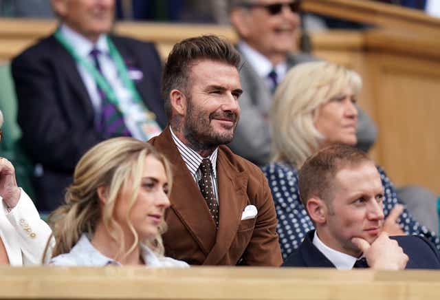 David Beckham in the Royal Box on day ten of the 2022 Wimbledon Championships at the All England Lawn Tennis and Croquet Club, Wimbledon. (Adam Davy/PA)