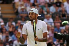 Nick Kyrgios reaches first Wimbledon semi-final with victory over Cristian Garin