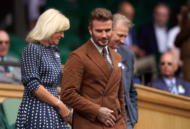 <p>David Beckham was in the Royal Box at Wimbledon last week (Adam Davy/PA)</p>