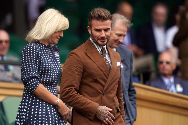 <p>David Beckham was in the Royal Box at Wimbledon last week (Adam Davy/PA)</p>