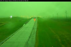 South Dakota skies turn sickly green as derecho hits the Upper Midwest