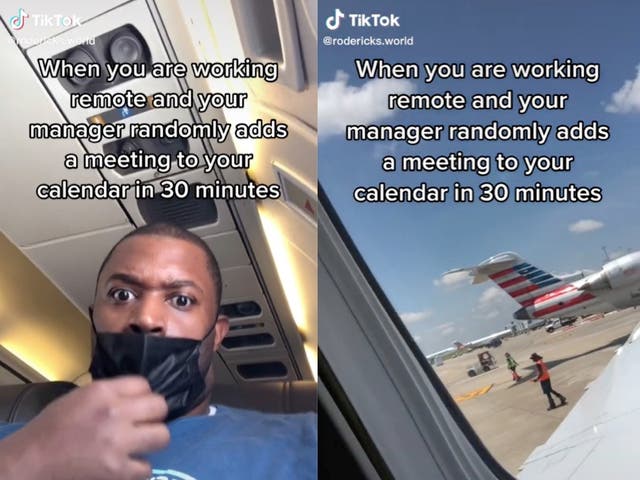 <p>Man claims he received invite to video meeting with manager while he was aboard flight </p>