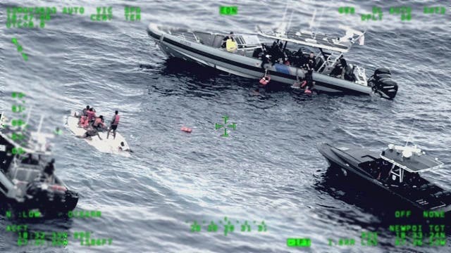 <p>(FILE)  The suspected human smuggling boat dropped the migrants west of Puerto Rico </p>