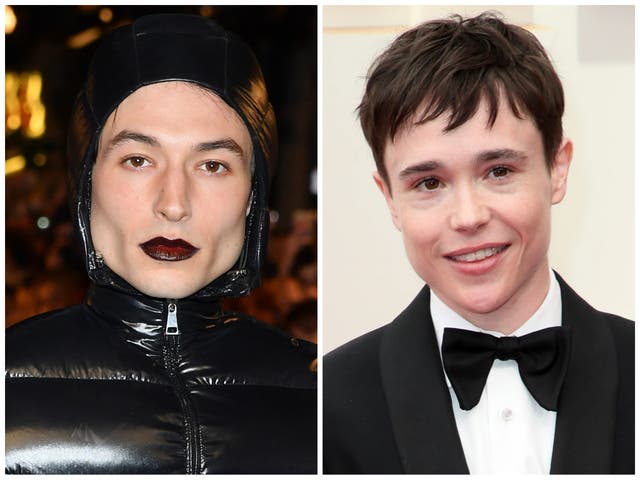 <p>Ezra Miller (right) and Elliot Page (left) </p>