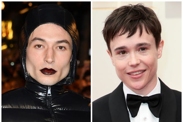 <p>Ezra Miller (right) and Elliot Page (left) </p>