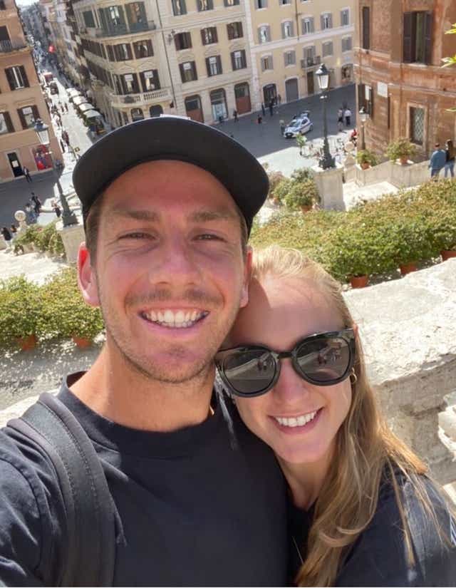 Britain’s number one tennis player Cameron Norrie and girlfriend Louise Jacobi (Louise Jacobi/PA).