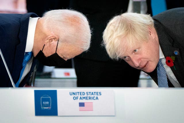 <p>Biden and Johnson at the G7 summit </p>