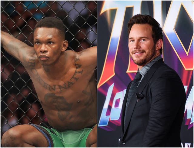 <p>Israel Adesanya and Chris Pratt</p>