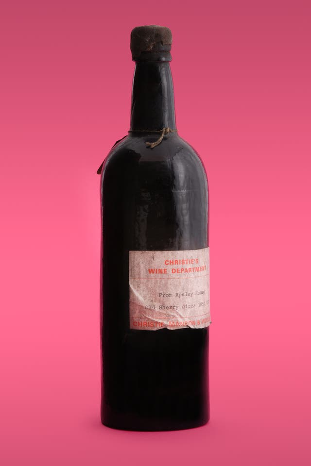 A 19th century bottle of sherry from Apsley House will be auctioned (Dreweatts/PA)